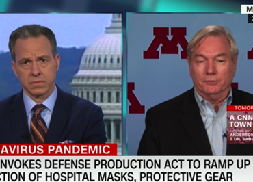 Screenshot of Michael T. Osterholm on CNN with Jake Tapper