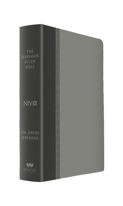 The Jeremiah Study Bible, NIV: (Gray w/ burnished edges) Leatherluxe® w/Thumb Index